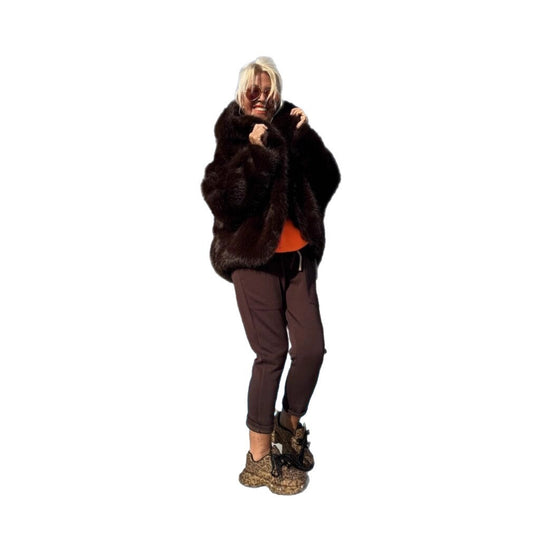 Damen Modische Fleecejacke mit weich gefüttertem Kragen und weitem Schnitt R&B
