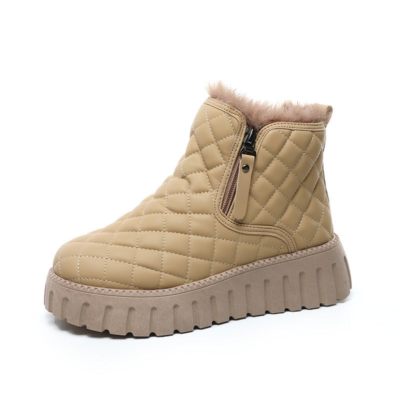 Damen Steppstiefel mit kuscheligem Lammfellfutter R&B