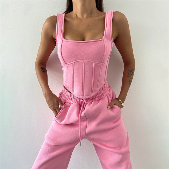 Damen Crop-Top mit integriertem Waist Trainer R&B