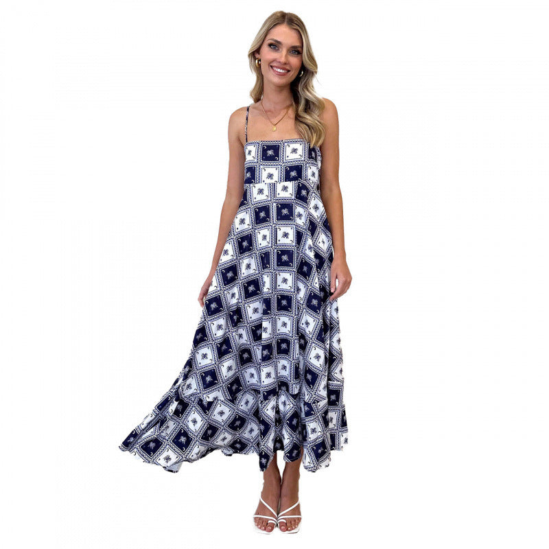 Damen Maxikleid mit kunstvollem Muster R&B