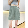 Damen lässige Shorts mit elastischem Bund und seitlichen Eingrifftaschen