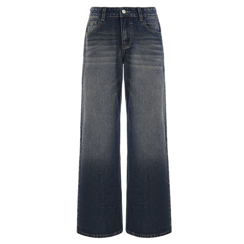 Damenweite Denim-Jeans im lässigen Chino-Stil mit hohem Bund R&B