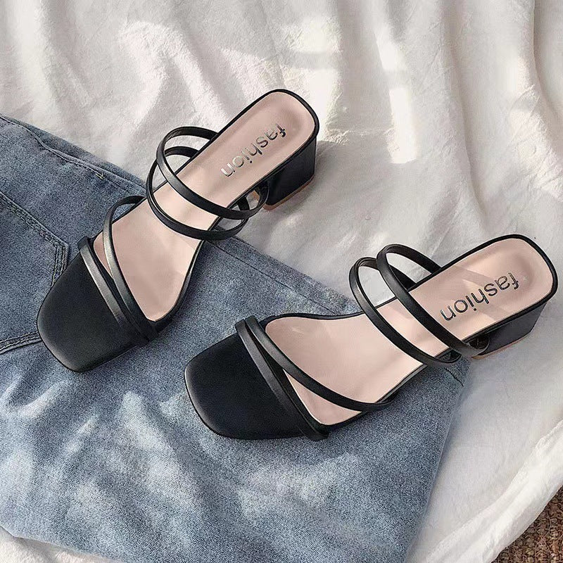 Damen Blockabsatz Sandalen mit modischem Riemendesign R&B