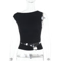Damen Figurbetontes Crop-Top mit schickem Ringdetail R&B