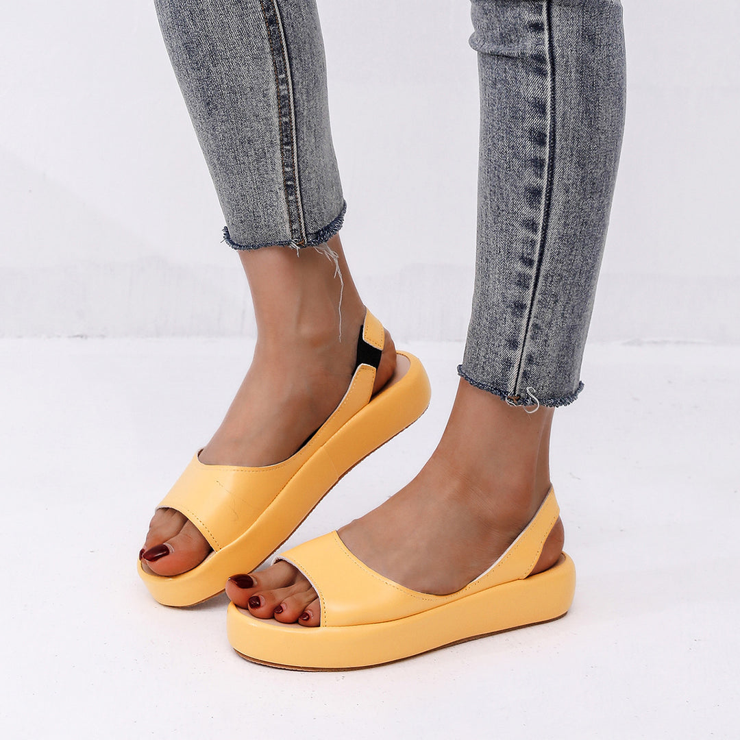 Damen Komfortable Offene Sandalen mit elastischem Riemendesign R&B