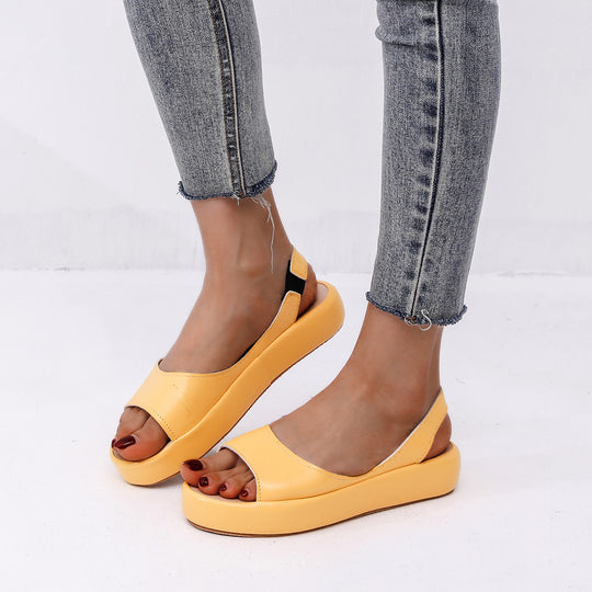 Damen Komfortable Offene Sandalen mit elastischem Riemendesign R&B