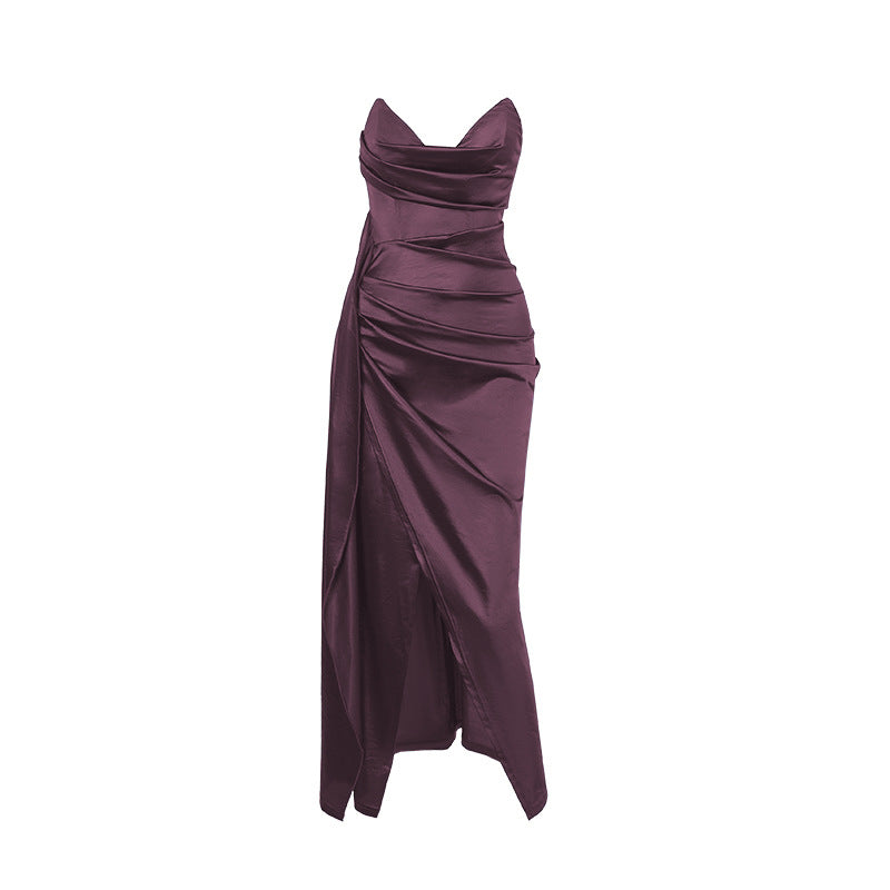 Damen figurbetontes Abendkleid mit asymmetrischem Saum und elegantem Schnitt R&B