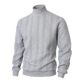Herren modischer Strickpullover mit hohem Kragen und Zopfmuster R&B