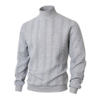 Herren modischer Strickpullover mit hohem Kragen und Zopfmuster R&B