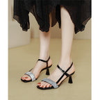 Damen Glitzernde Slingback Sandalen mit elegantem Absatz