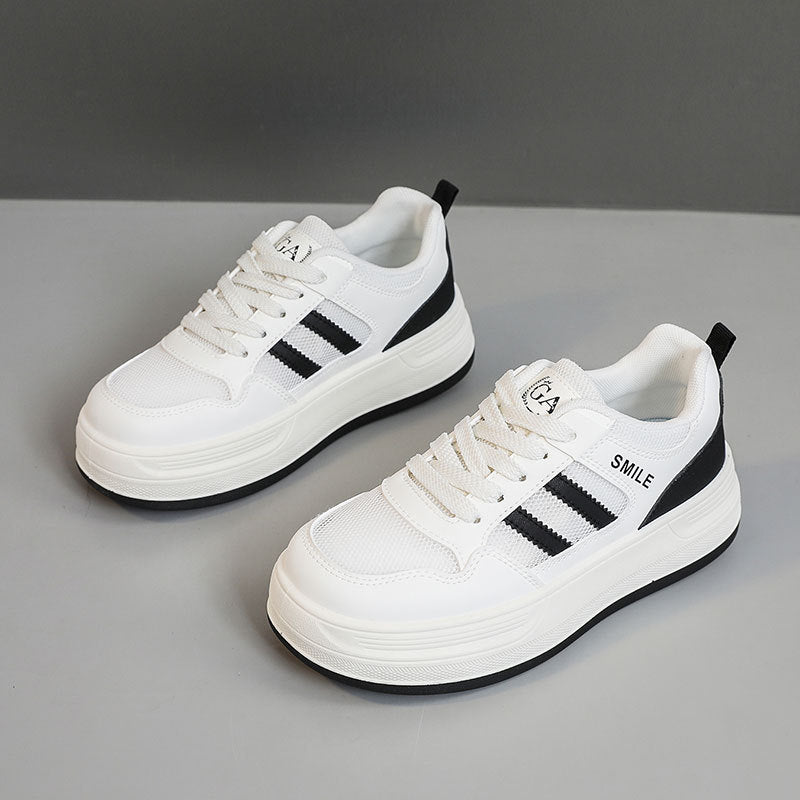 Damen sportliche Plateau-Sneaker mit atmungsaktivem Mesh-Obermaterial und dämpfender Sohle R&B