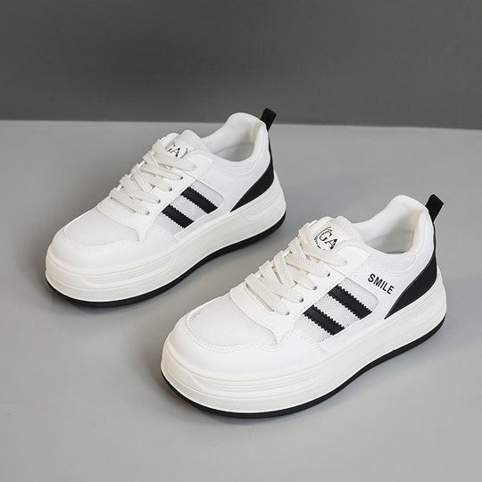 Damen sportliche Plateau-Sneaker mit atmungsaktivem Mesh-Obermaterial und dämpfender Sohle R&B