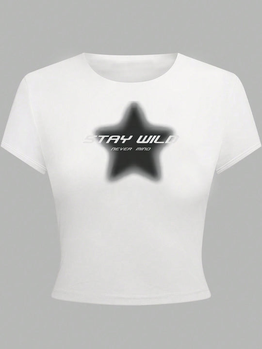 Damen T-Shirt mit funkelndem Discokugel-Motiv und zeitgemäßem Schleifendetail R&B