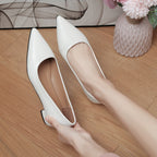 Damen klassische Ballerinas mit elegantem spitzen Design und bequemem Blockabsatz R&B