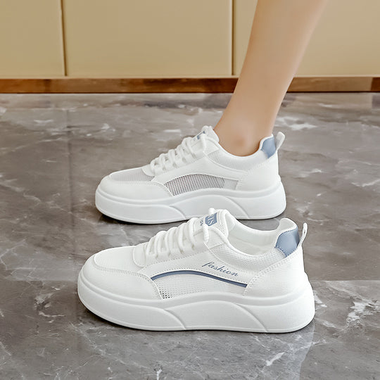 Damen Komfortable Fashion Sneakers mit dicker Profilsohle und atmungsaktiver Mesh-Oberfläche R&B