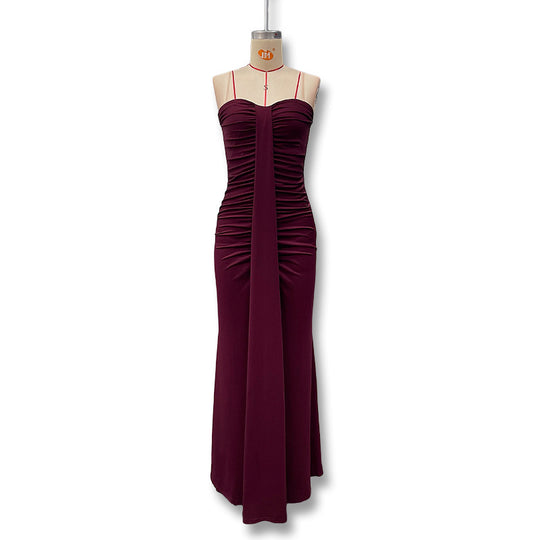 Damen Figurbetontes Maxikleid mit Raffungen und zartem Schnitt R&B