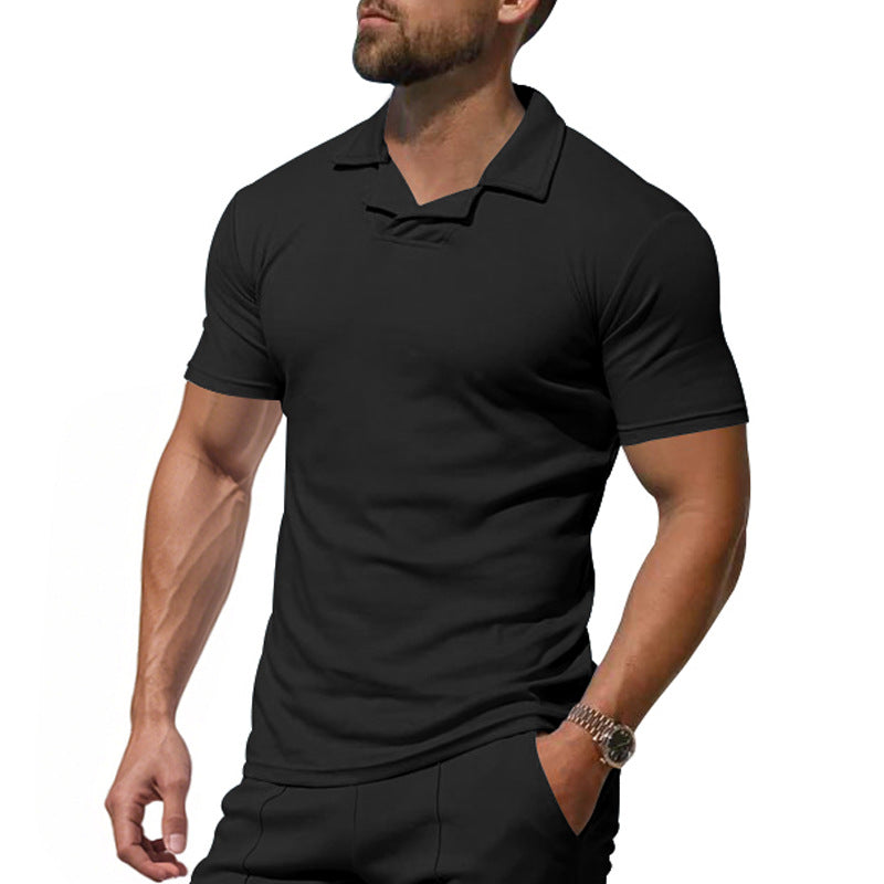 Herren Kurzarm Polo-Shirt mit modernem Stehkragen und atmungsaktivem Material R&B