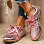 Damen modische Freizeitsneaker mit schimmerndem Obermaterial R&B