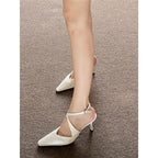 Damen Slingback High Heel Sandalen mit spitzem Design und verstellbarem Riemen R&B