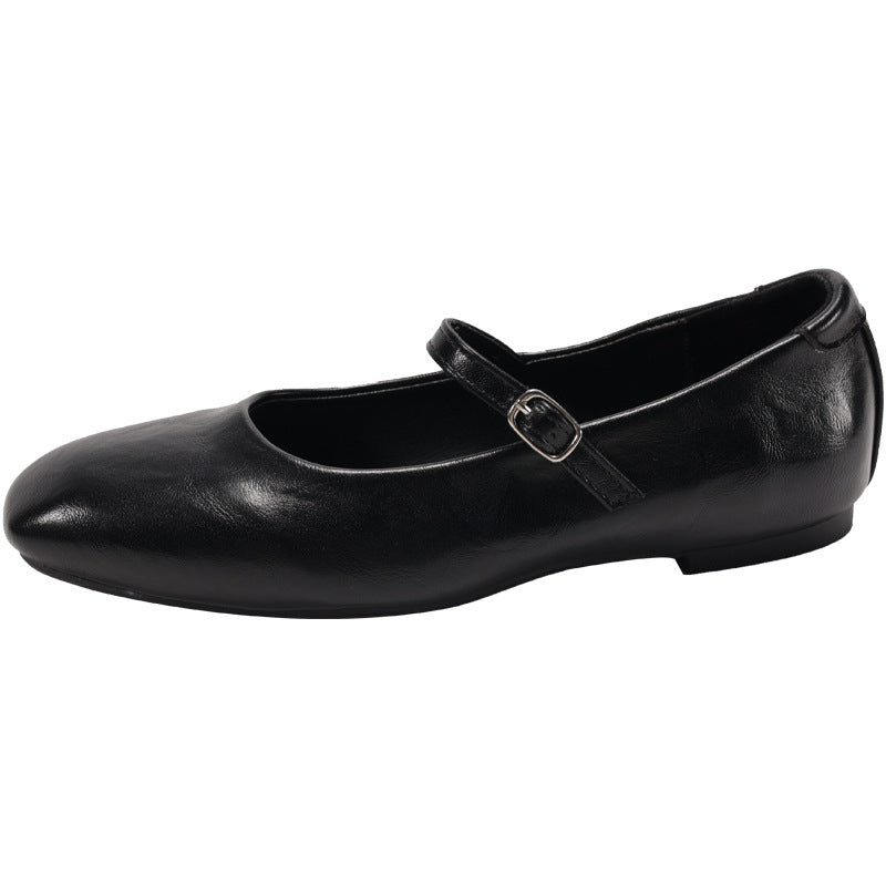 Damen Ballerina mit verstellbarem Riemchen und modischem Glanz