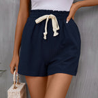 Damen Freizeitshorts mit elastischem Bund und modischem Kordelzug R&B