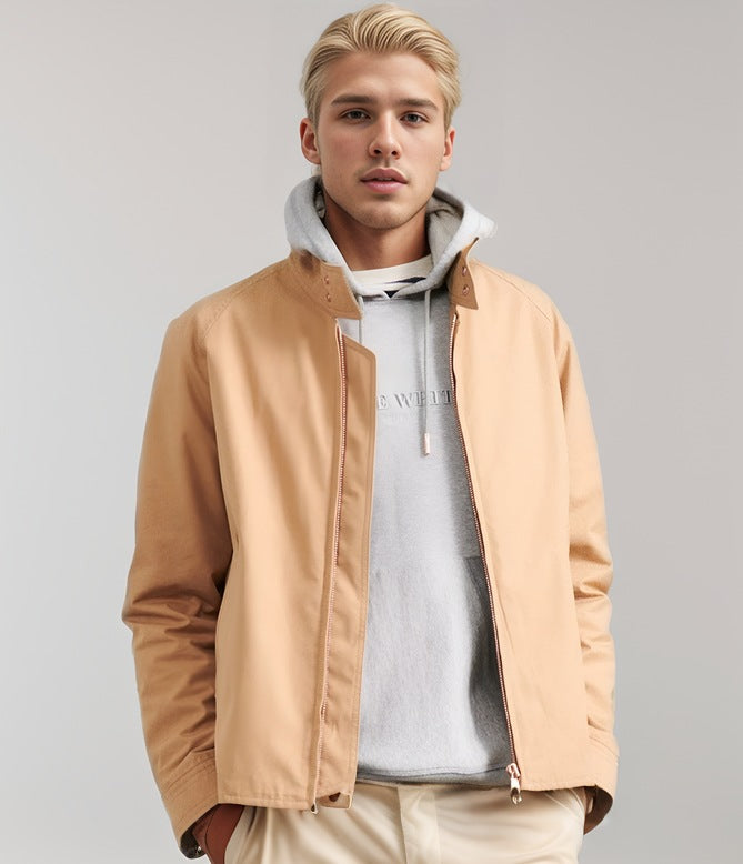 Herren sportliche Utility-Jacke mit wärmendem Innenfutter und stylischem Kragen R&B