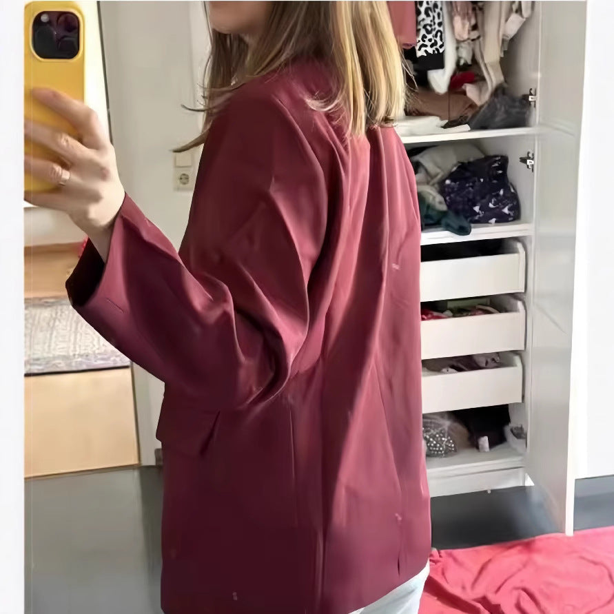 Damen Oversized Blazer mit doppelter Knopfreihe und lässigem Schnitt R&B