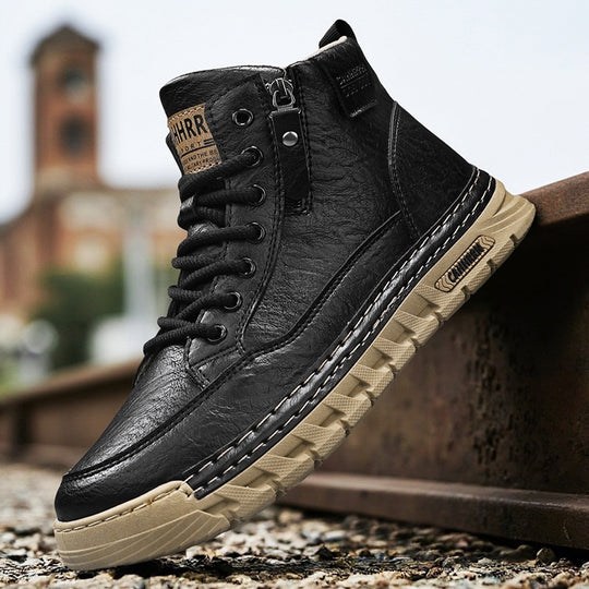 Damen Modische High-Top Sneakers mit robustem Obermaterial und seitlichem Reißverschluss R&B