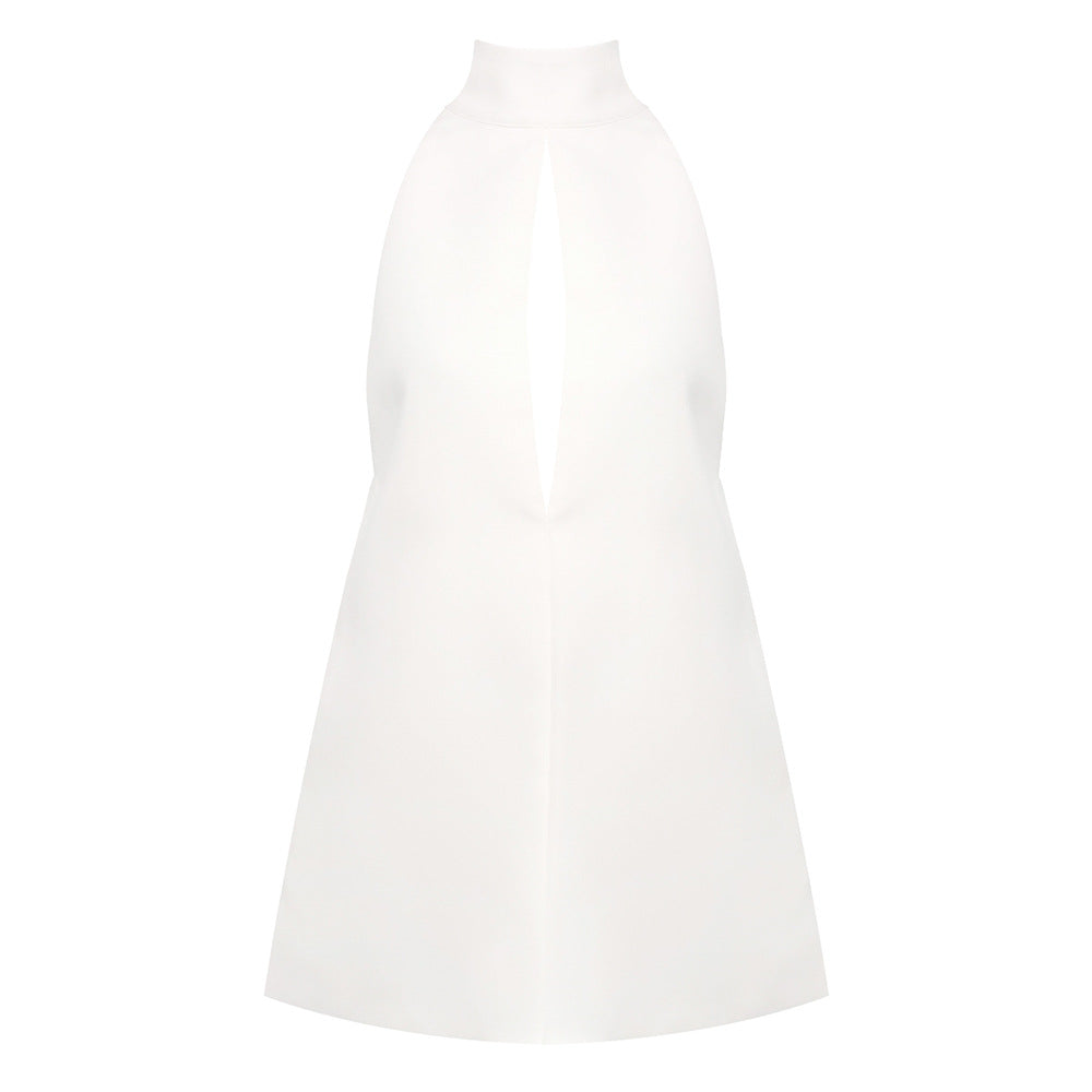 Damen elegantes und modisches Abendkleid mit hochgeschlossenem Kragen R&B