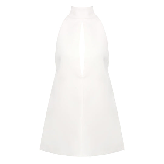 Damen elegantes und modisches Abendkleid mit hochgeschlossenem Kragen R&B