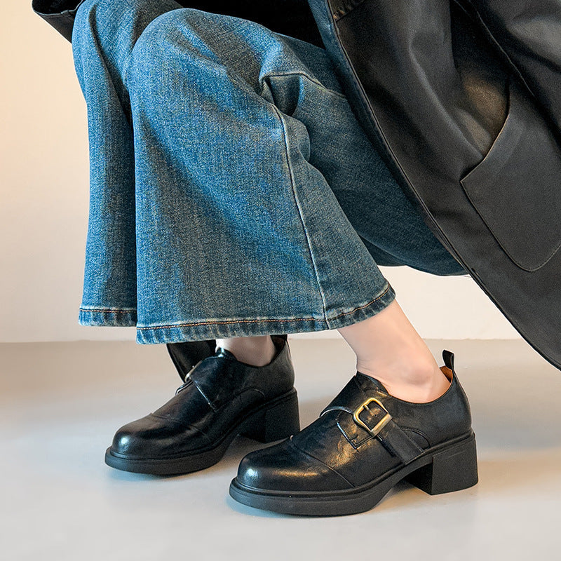 Damen Komfortable und stilvolle Schnür-Blockabsatzschuhe