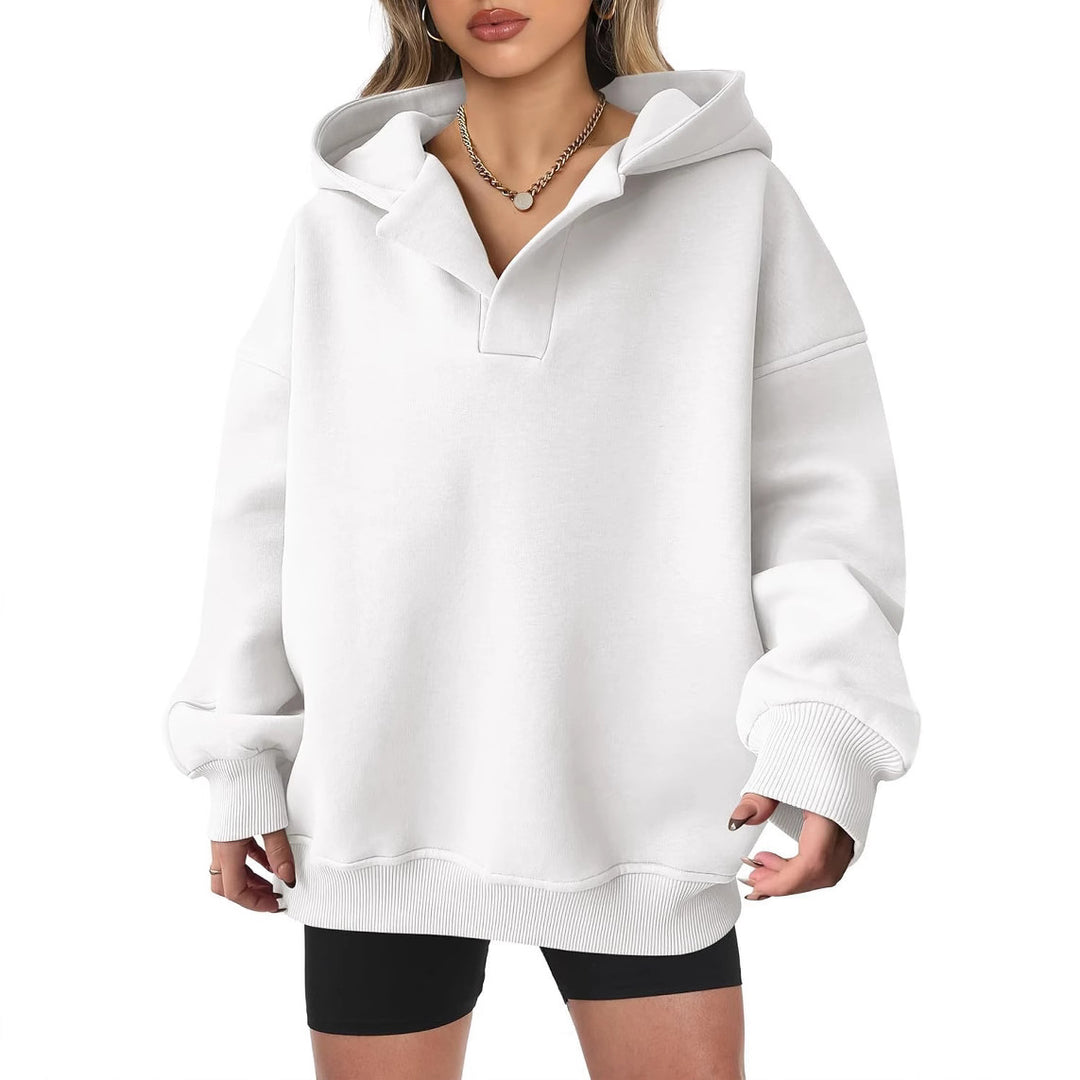 Damen Oversized Kapuzenpullover mit einzigartigem Kragen R&B