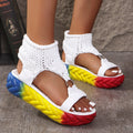 Damen modische Plateausandalen mit geflochtenem Obermaterial R&B