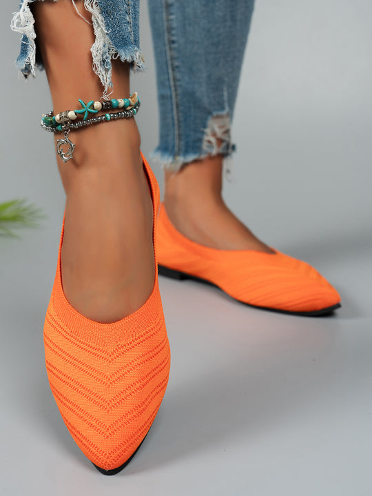Damen Ballerinas aus atmungsaktivem Strickmaterial mit elegantem Schnitt R&B