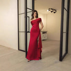 Damen Abendkleid mit elegantem Off-Shoulder-Design und figurbetontem Schnitt R&B