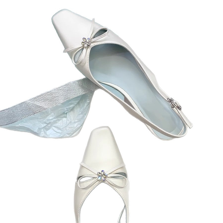 Damen Slingback-Pumps mit elegantem Schleifendetail und geschmackvoller Verzierung