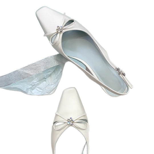 Damen Slingback-Pumps mit elegantem Schleifendetail und geschmackvoller Verzierung R&B