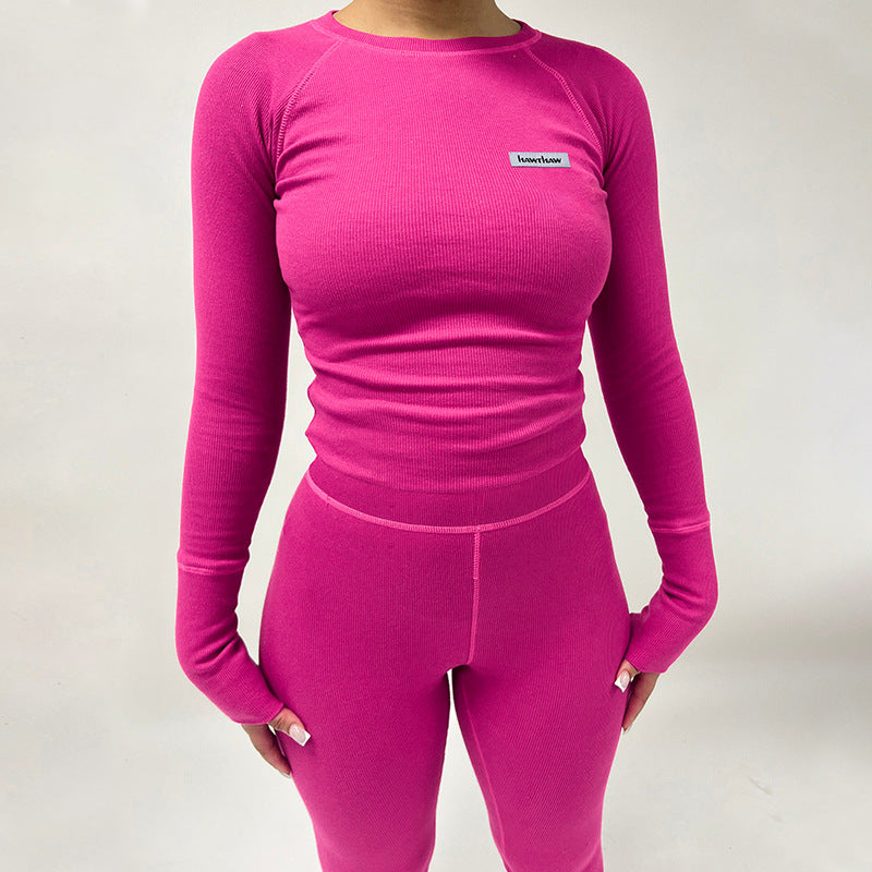 Damen Sportliches Funktions-Set mit langärmligem Oberteil und enganliegender Hose R&B