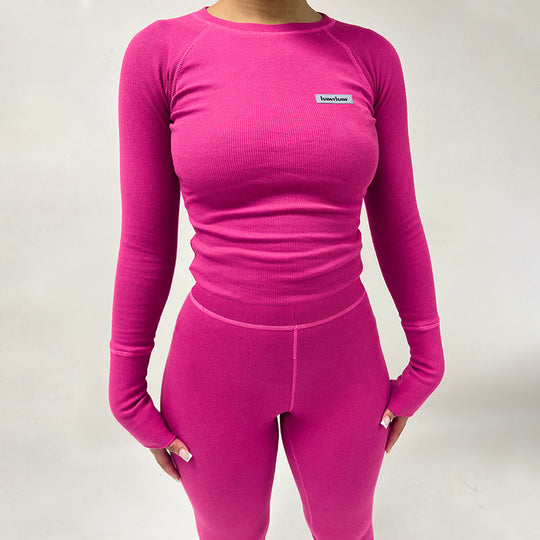 Damen Sportliches Funktions-Set mit langärmligem Oberteil und enganliegender Hose R&B