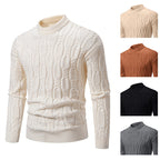 Herren Strickpullover mit modernem Zopfmuster und hohem Kragen R&B
