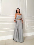 Damen Maxikleid mit asymmetrischem Saum R&B