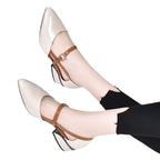 Damen Elegante Ballerinas mit modischer Schnallenverzierung R&B