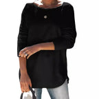 Damen gemütlicher Longsleeve mit weitem Ausschnitt