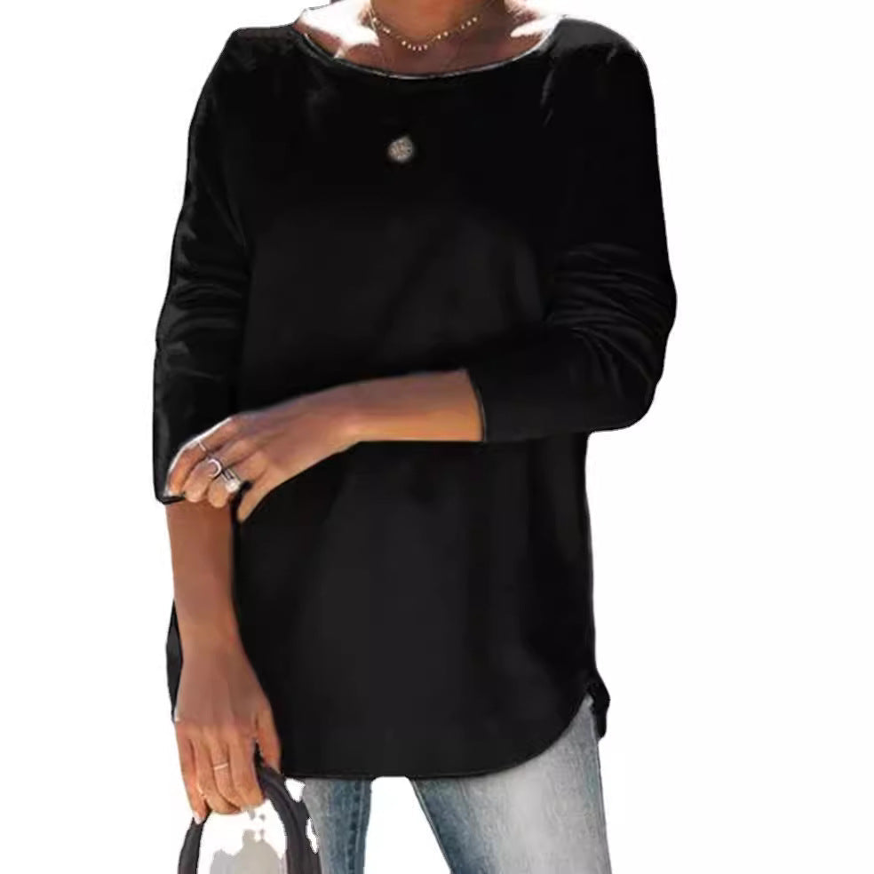 Damen gemütlicher Longsleeve mit weitem Ausschnitt