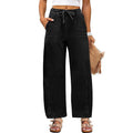 Damen Weite Denim-Hose mit elastischem Bund