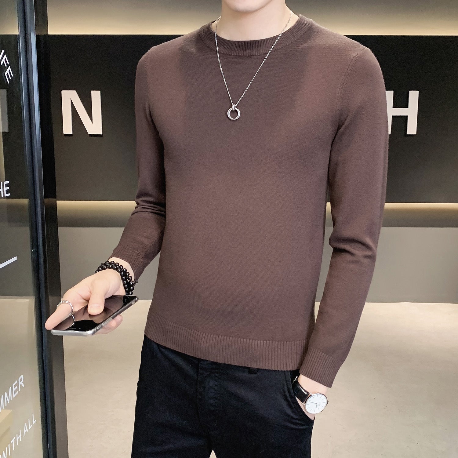 Herren hochwertige Strickpullover R&B