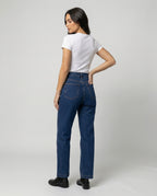 Blaue Vintage Denim Jeans High Waist Gerade Hose