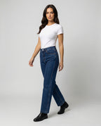 Blaue Vintage Denim Jeans High Waist Gerade Hose