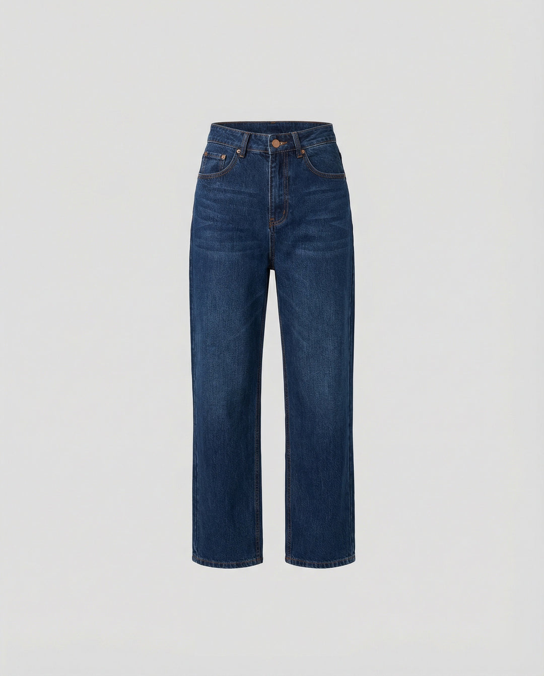 Blaue Vintage Denim Jeans High Waist Gerade Hose