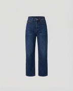 Blaue Vintage Denim Jeans High Waist Gerade Hose